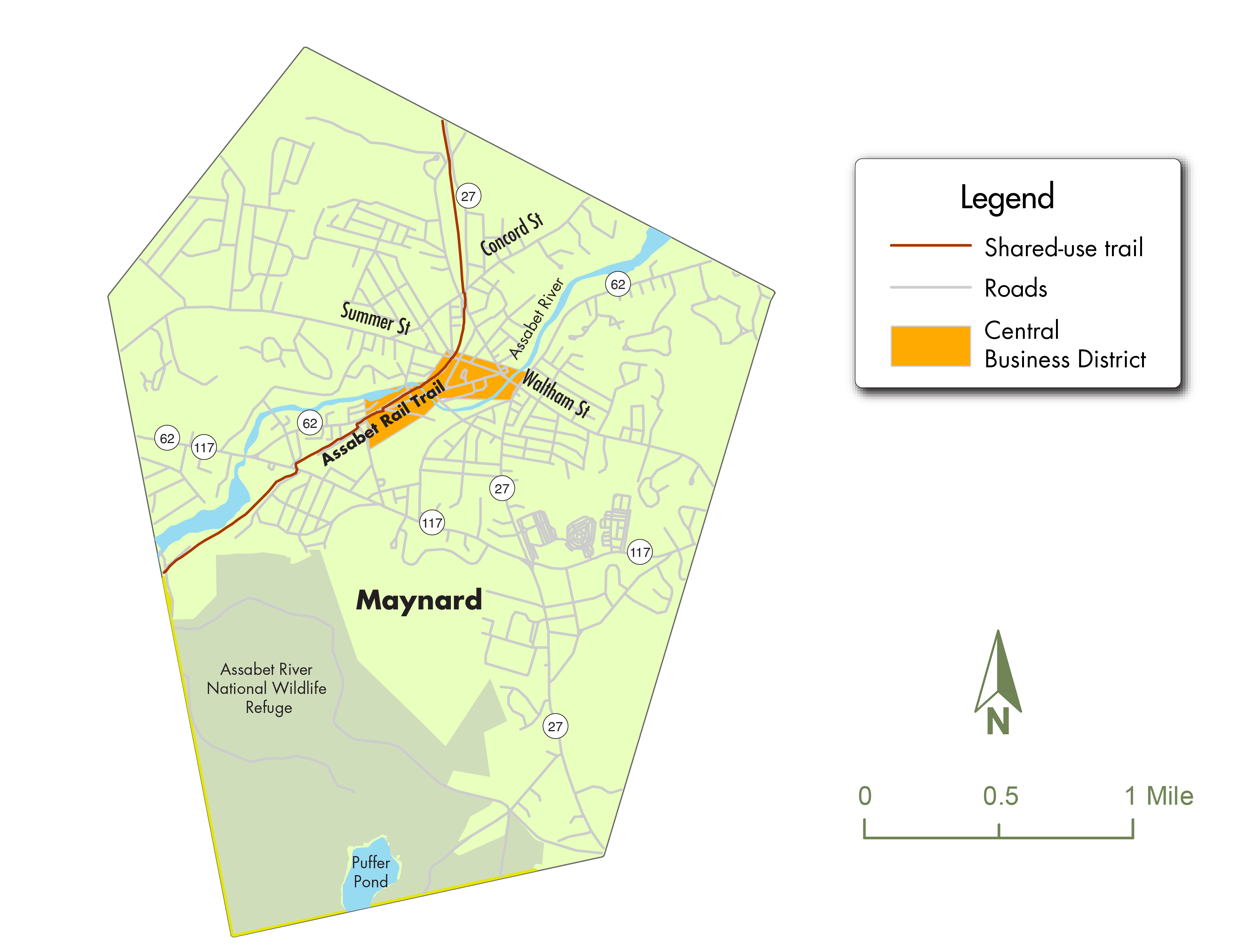 map of Maynard CBD